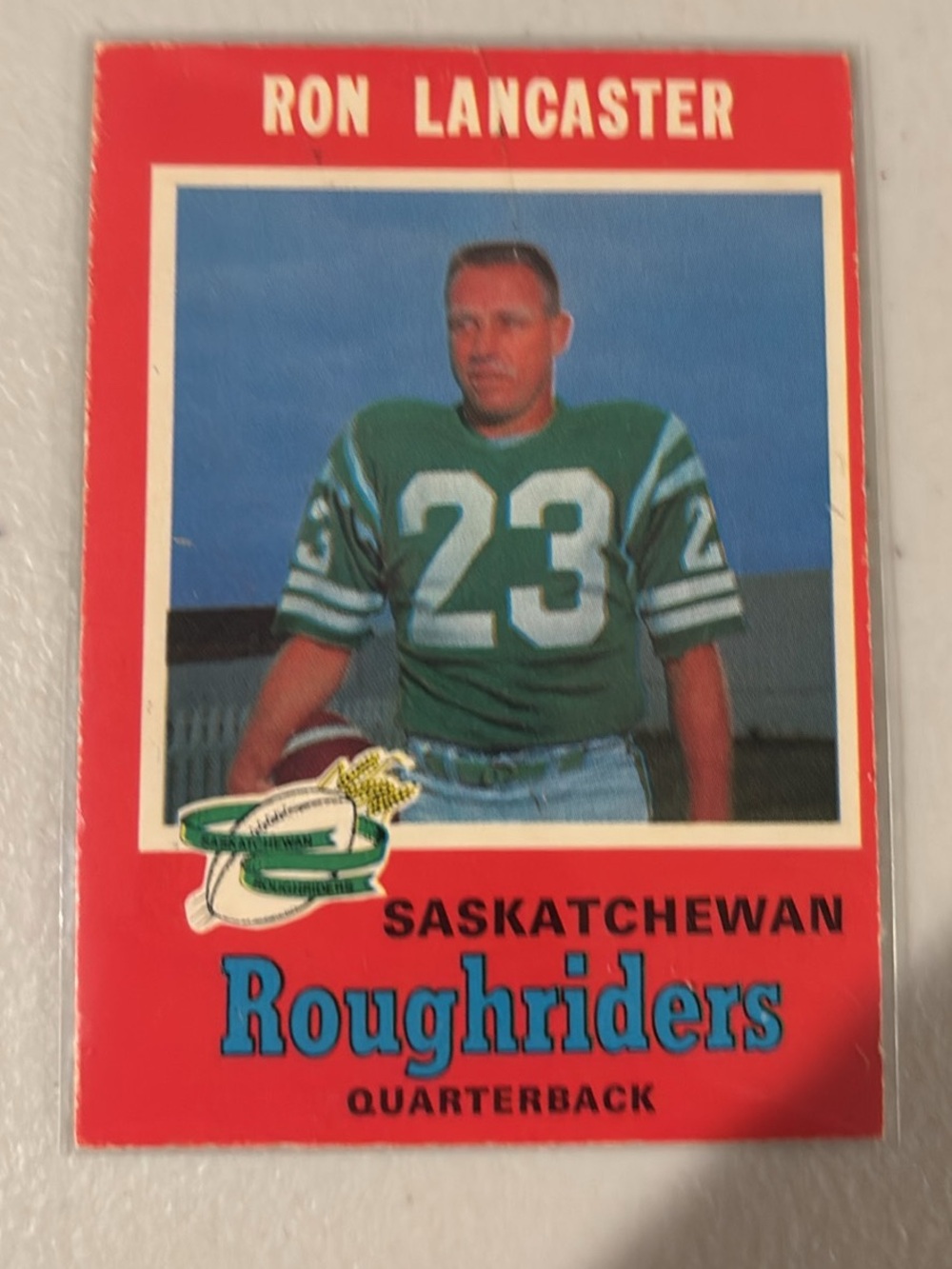 Saskatchewan Roughriders Ron Lancaster Trading Card - Green